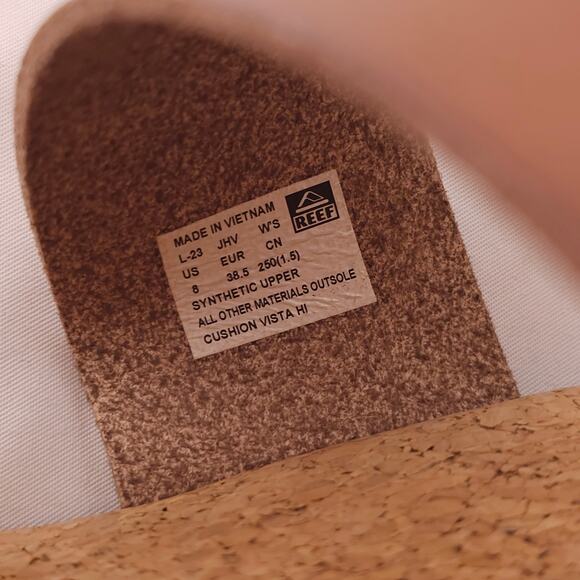 Reef Women's Cushion Vista Hi Sandal Tan Sz 8 - Picture 7 of 8